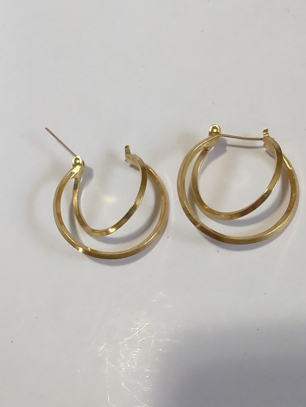 Gold Double Hoop Earrings - Elegant Women Jewelry